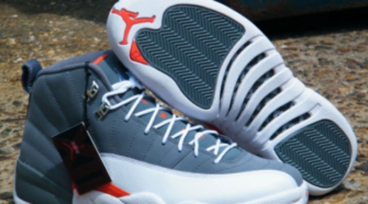 jordan 12 grey white and orange