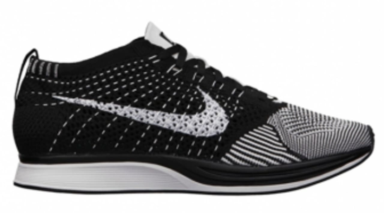 flyknit racer black white