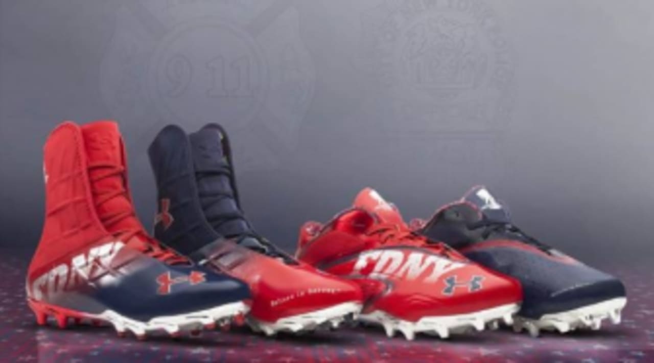 under armour red white and blue cleats
