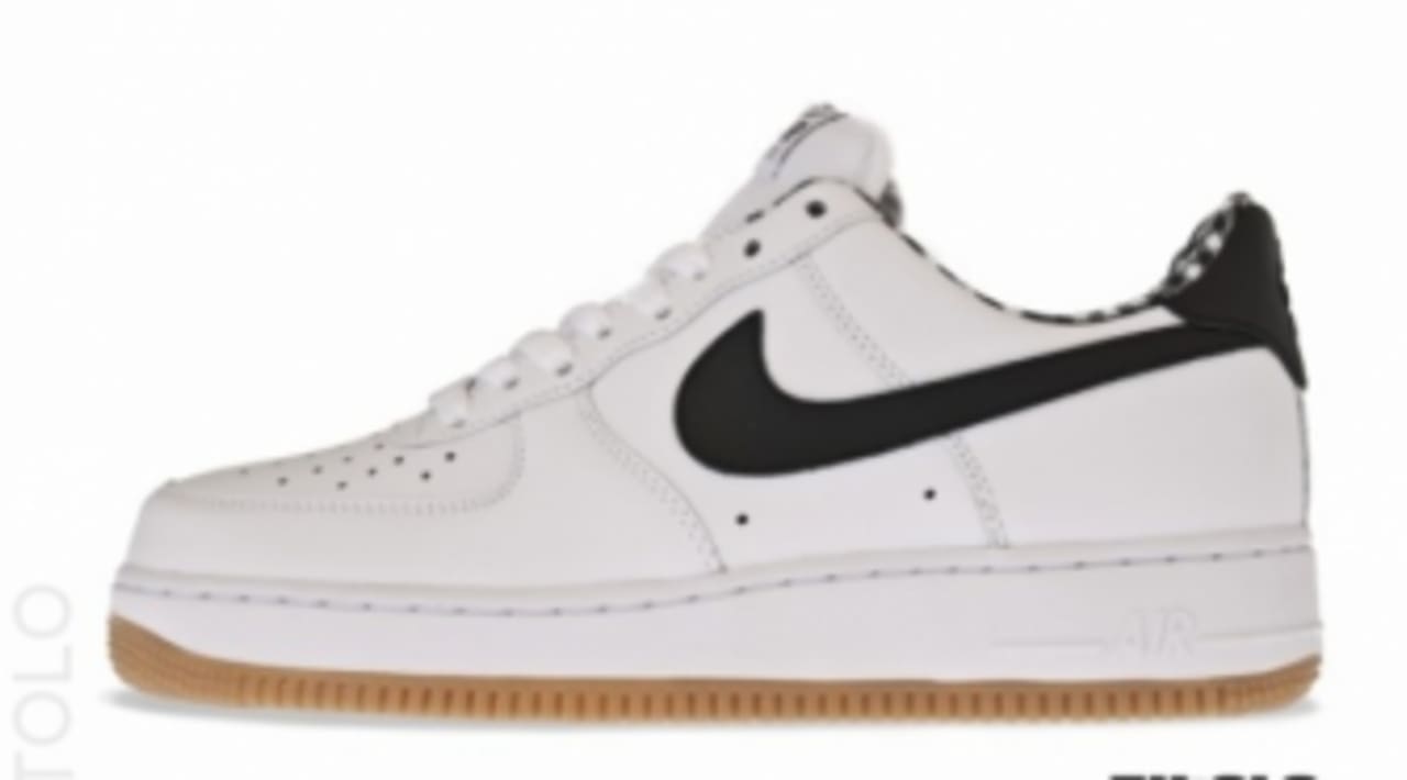 white and black air force ones with gum bottom