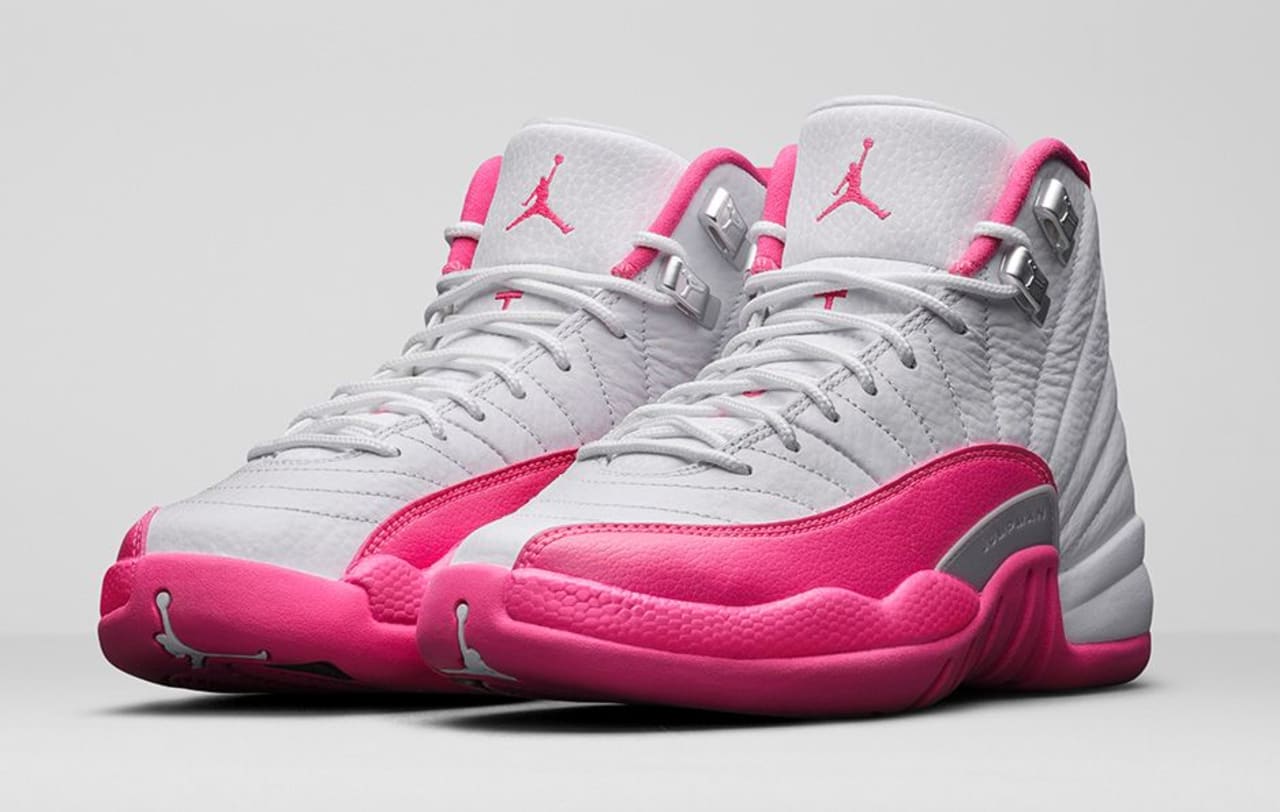 pink and white jordan 12 footlocker