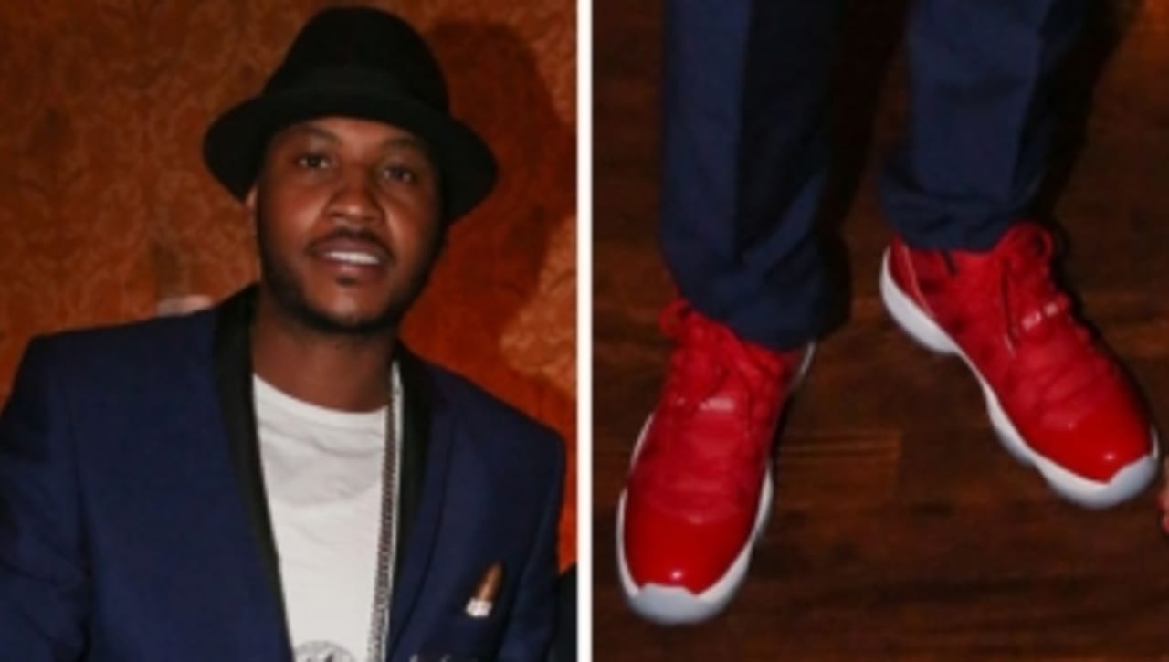 Carmelo Anthony Wears All-Red Air 