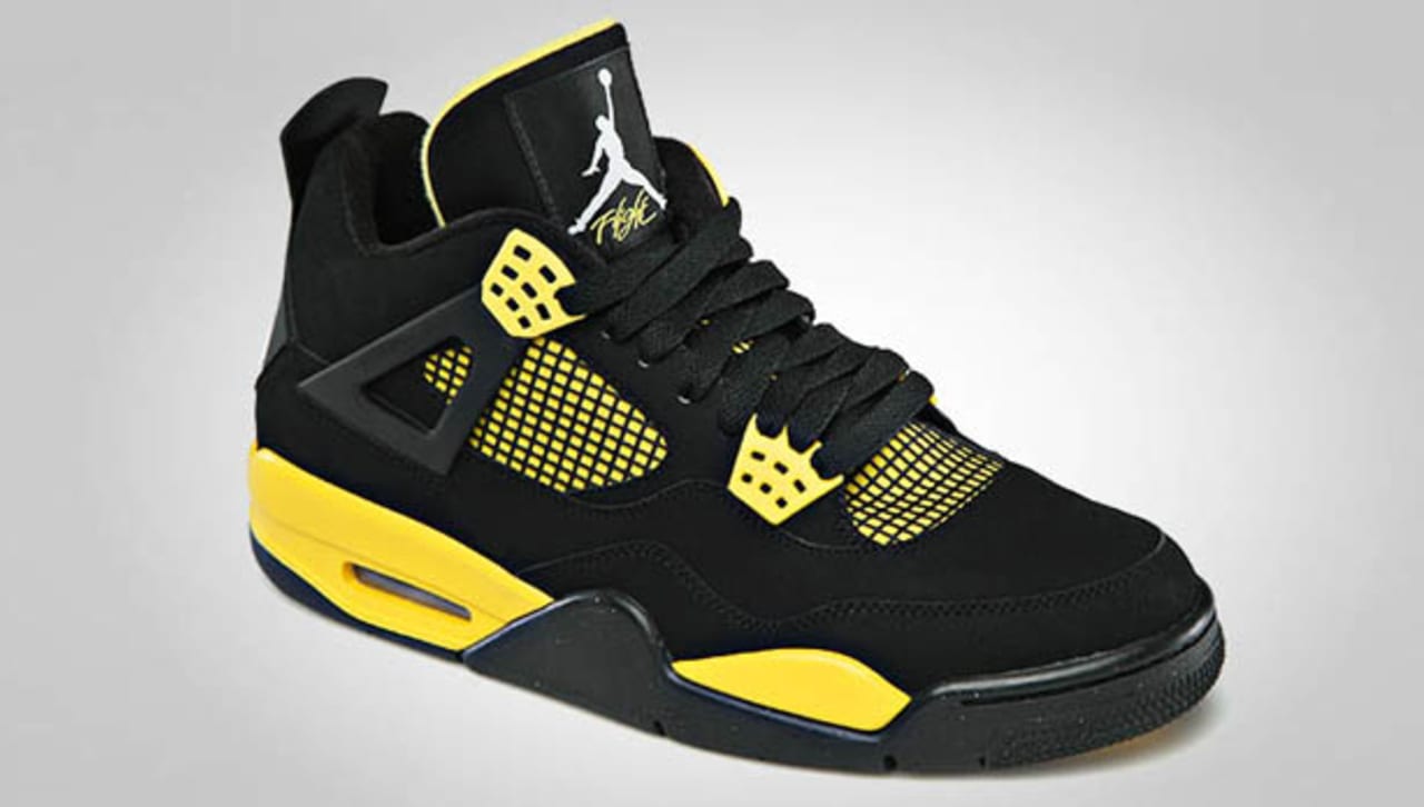 black and yellow jordan 4s