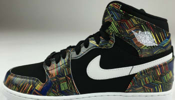 Air Jordan 1 Retro High BHM Girls Black/White-Black-Voltage Green