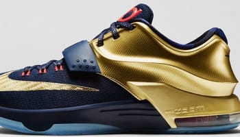 Nike KD VII Premium Midnight Navy/Metallic Gold-Bright Crimson