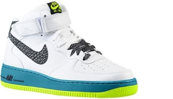 Nike Air Force 1 Mid White/Black-Green Abyss-Volt