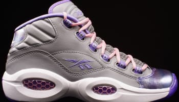 Reebok Question Mid Girls Matte Silver/Lush Orchid-Pink