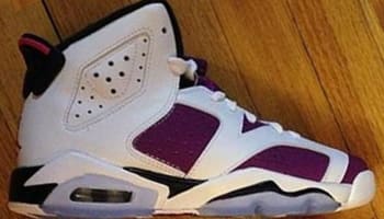 Air Jordan 6 Retro Girls White/Vivid Pink-Bright Grape-Black