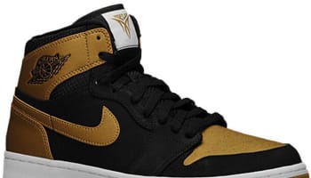 Air Jordan 1 Retro High Black/Metallic Gold-White