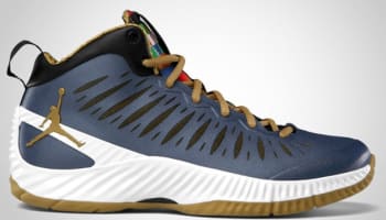 Jordan Super Fly Obsidian/Metallic Gold-White