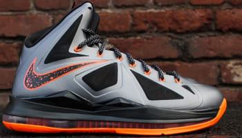 Nike LeBron X Lava Charcoal/Total Orange-Black