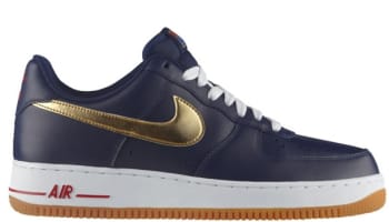 Nike Air Force 1 Low Midnight Navy/Metallic Gold-Sport Red