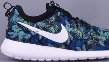 Nike Roshe Run Print Space Blue/White-Black-Poison Green