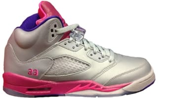 Girls Air Jordan 5 Retro GS Cement Grey/Pink Foil