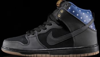 Nike SB Dunk High Premium Black/Black-Dark Royal Blue (Stars)