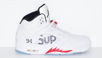 Supreme x Air Jordan 5 Retro White/Fire Red