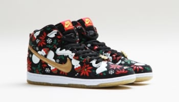 Nike Dunk High Premium SB Black/Metallic Gold-Pine Green-University Red