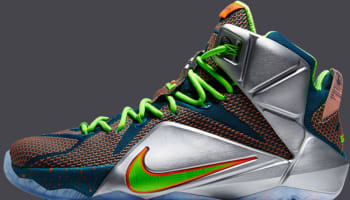 Nike LeBron 12 Premium Reflective Blue/Total Crimson-Electric Green-Metallic Silver