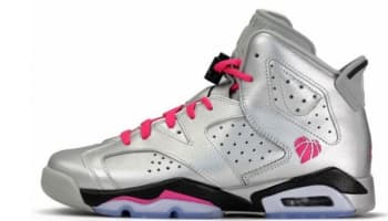 Air Jordan 6 Retro Girls Metallic Silver/Vivid Pink-Black
