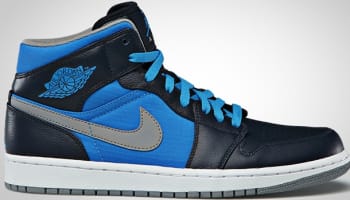 Air Jordan 1 Phat Mid Obsidian/Stealth-Photo Blue-White