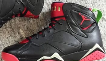 Air Jordan 7 Retro Black/University Red-Green Pulse-Cool Grey