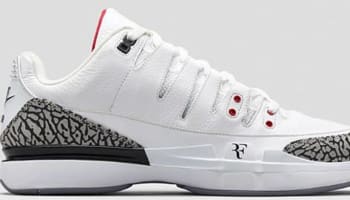 Nike Zoom Vapor AJ3 White/Fire Red-Cement Grey