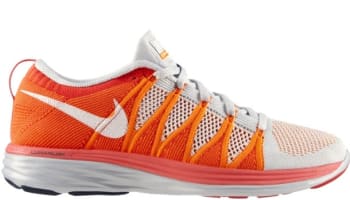 Nike Flyknit Lunar2 Pure Platinum/White-Atomic Orange-Bright Crimson