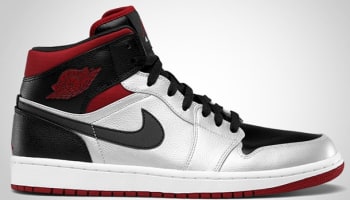 Air Jordan 1 Phat Mid Metallic Platium/Black-Gym Red