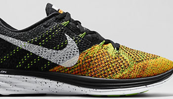 Nike Flyknit Lunar 3 Black/Electric Green-Total Orange-White