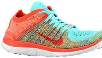 Nike Free 4.0 Flyknit N7 Women's Hyper Turquoise/Neo Turquoise-Sunset Glow-Bright Crimson