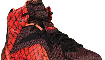 Nike LeBron 12 GS Black/Black-Challenge Red-Total Orange