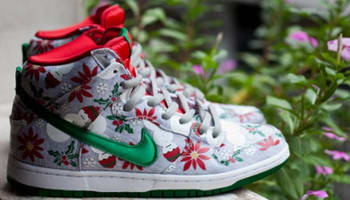 Nike Dunk High Premium SB Grey Heather/Pine Green-University Red
