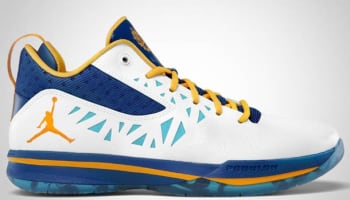 Jordan CP3.V White/University Gold-Tide Pool Blue- Storm Blue