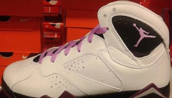 Girls Air Jordan 7 Retro White/Fuchsia Glow-Mulberry