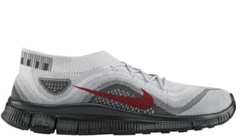 Nike Free Flyknit Pure Platinum/University Red-Wolf Grey-Dark Grey