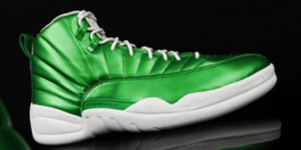 green and white jordan 12s