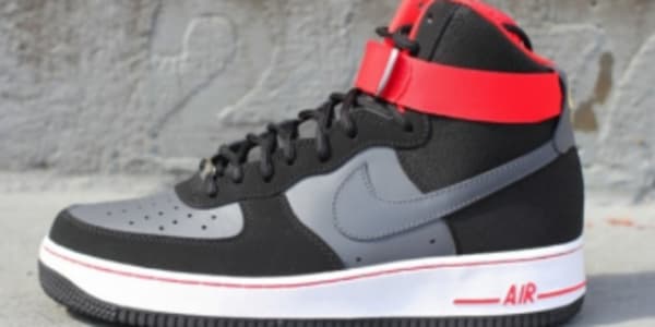 Nike Air Force 1 High Black Dark Grey Fire Red Sole Collector