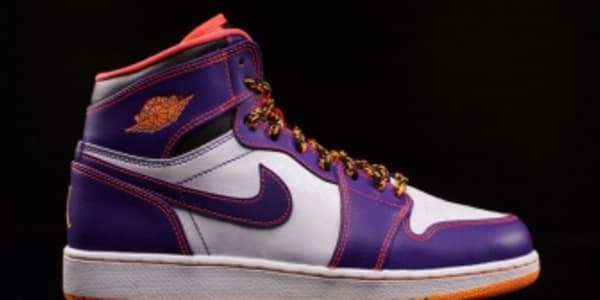 purple orange and white jordans