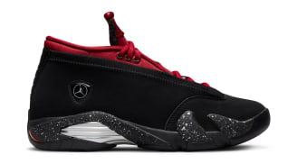Air Jordan 14 Low Women's Black/Metallic Silver-Gym Red
