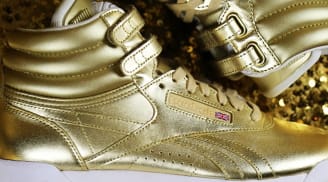 womens reebok freestyle hi gold