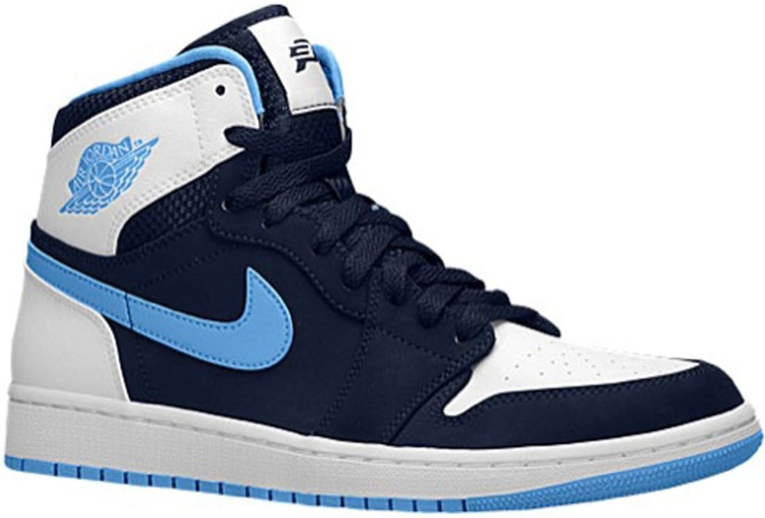 navy blue and white jordan 1s