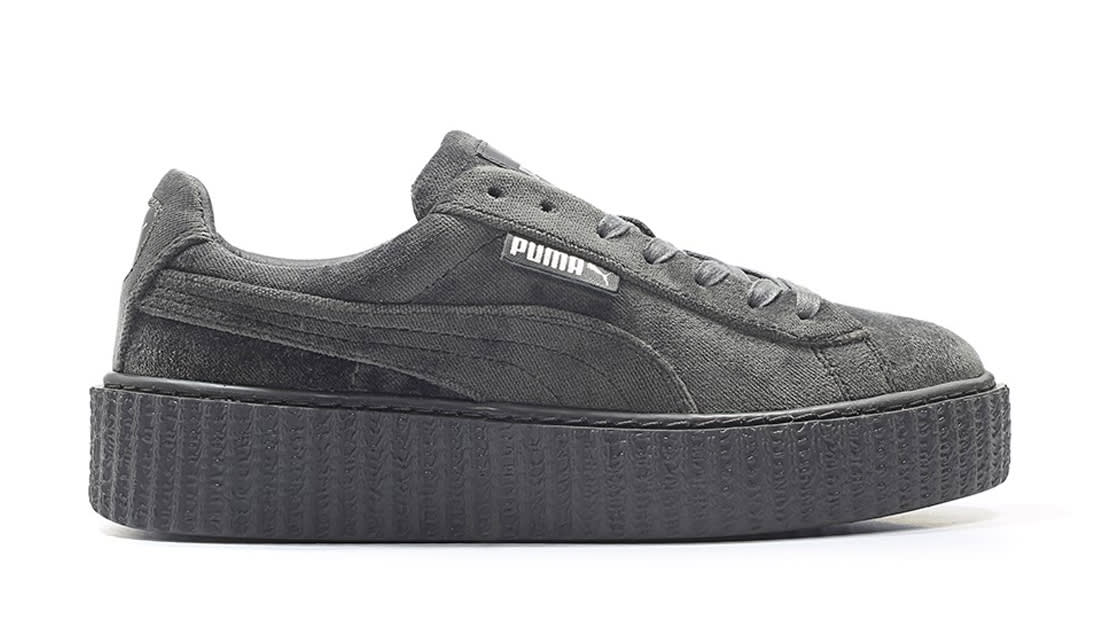 puma fenty grey velvet creepers