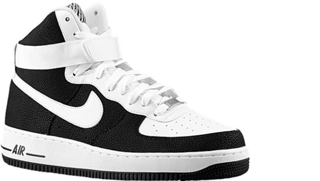 nike air force black white high