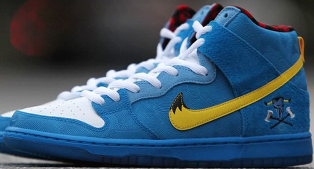 nike dunk high blue yellow