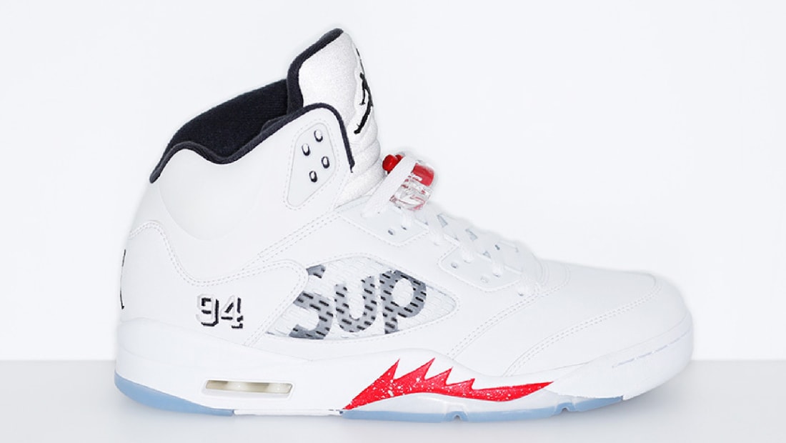 Supreme x Jordan 5 Retro 'White' | Jordan | Release Dates, Sneaker Calendar, Prices & Collaborations