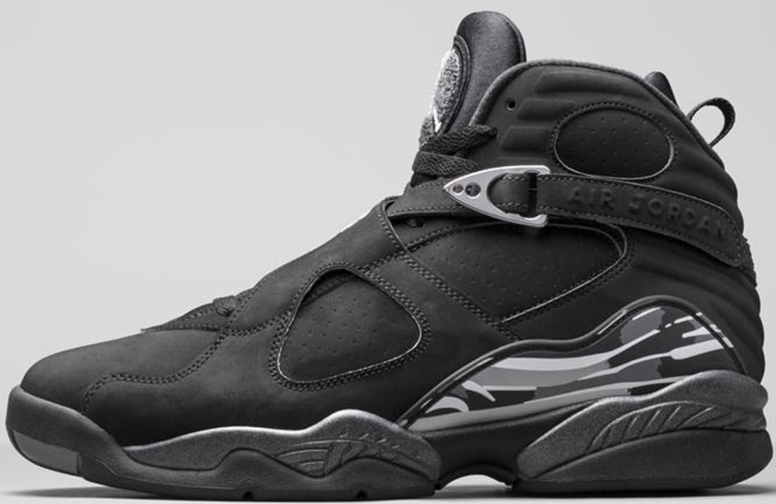 black grey jordan 8