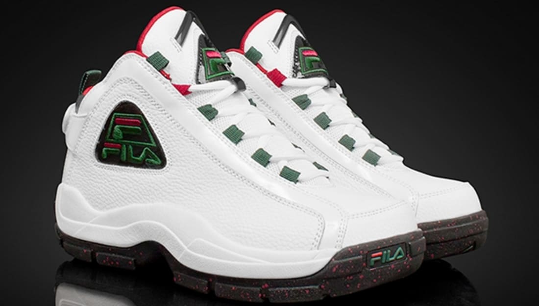 green and white fila sneakers