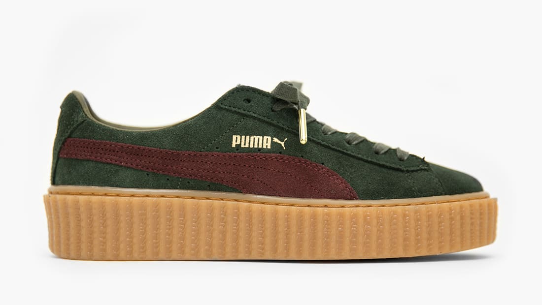 puma creepers verdes y burdeos