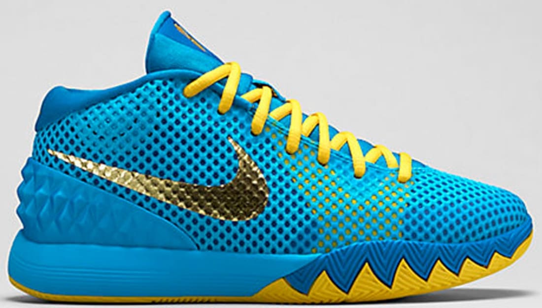 kyrie irving shoes blue and yellow