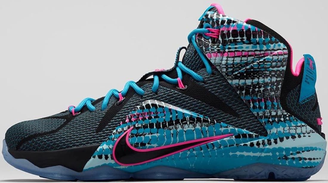 Nike LeBron 12 Black/Pink Pow-Blue 